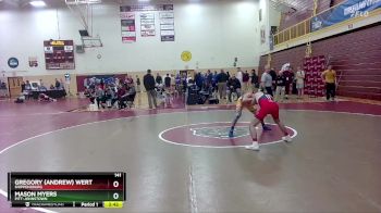 141 lbs Quarterfinal - Mason Myers, Pitt-Johnstown vs Gregory (Andrew) Wert, Shippensburg