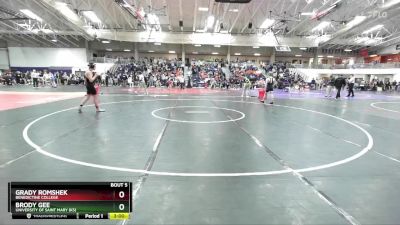 125 lbs Champ. Round 1 - Grady Romshek, Benedictine College vs Brody Gee, University Of Saint Mary (KS)