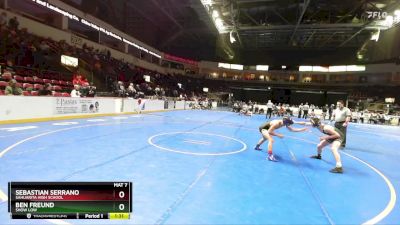 126 lbs Quarterfinal - Sebastian Serrano, Sahuarita High School vs Ben Freund, Show Low