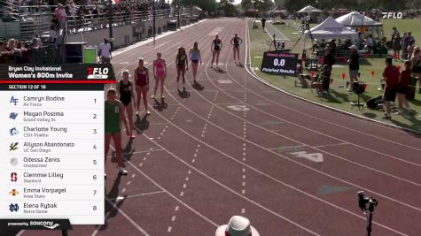 Women's 800m Invitational, Prelims 12