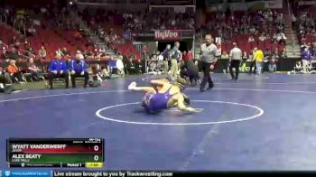 1 lbs Cons. Round 1 - Alex Beaty, Lake Mills vs Wyatt VanderWerff, Jesup