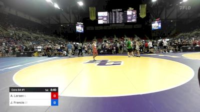 120 lbs Cons 64 #1 - Aiden Larsen, IL vs Jack Francis, CT