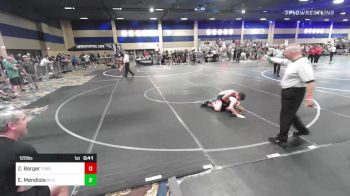 120 lbs Consi Of 64 #2 - Zachary Barger, Torrey Pines HS / Del Mar Club vs Elias Mendiola, SF Demons