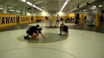 Tom and Terry Brands working with wrestlers