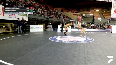 Junior Girls - 140 lbs Quarters - Ariela Contreras, Santa Ynez Wrestling Academy vs Maya Ramirez, John Glenn High School Wrestling