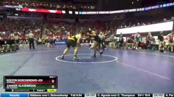 3A-220 lbs Champ. Round 1 - Zander Glazebrook, Bettendorf vs Kolton Borcherding-Johnson, Norwalk