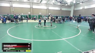 120 lbs Cons. Round 2 - Dania Orduna, Santa Monica vs Shamara Ramsey, South Bakersfield