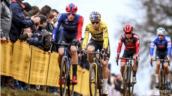 Wout van Aert races cyclocross in the 2023 Superprestige Heusden-Zolder