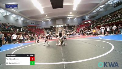 73 lbs Semifinal - Wes Nickell, Cushing Tigers vs Hayden Beckwith, Miami Takedown Club