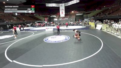 92 lbs Semis - Matthew Bravo vs Jayden Aceves, Ceres Pups Wrestling Club