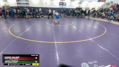 120 lbs Semifinal - Jonah Schulz, Cody Middle School vs Aaiden Walker, Lovell Middle School