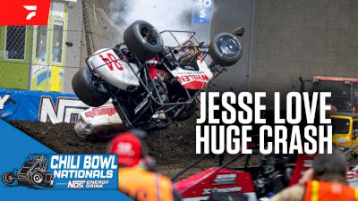 Jesse Love Walks Away From Violent Chili Bowl Wreck