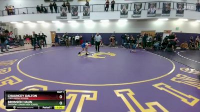 91 lbs Semifinal - Chauncey Dalton, Cody Middle School vs Bronson Haun, Shoshoni Junior High School