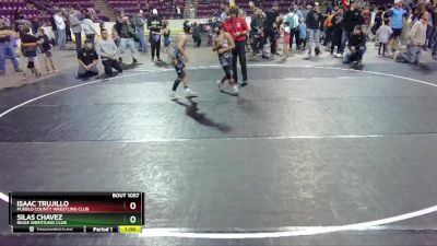 84-85 lbs Quarterfinal - Isaac Trujillo, Pueblo County Wrestling Club vs Silas Chavez, Ridge Wrestling Club