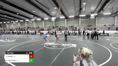 123 lbs 2nd Place - Ava Miller, Mat Burners WC vs Hailey Robinson, Kirtland Broncos