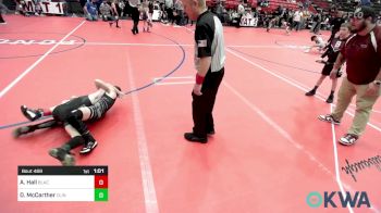 64 lbs 3rd Place - Aidyn Hall, Blackwell Wrestling Club vs Daxon McCarther, Clinton Youth Wrestling