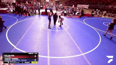 215 lbs Cons. Round 4 - Dylan Kiel, California vs Fabian Torres, Community Youth Center - Concord Campus Wrestling
