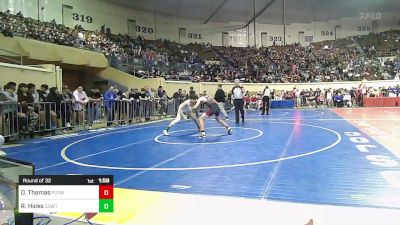 128 lbs Round Of 32 - Daxton Thomas, Fort Gibson Youth Wrestling vs Riley Hicks, CowTown Elite