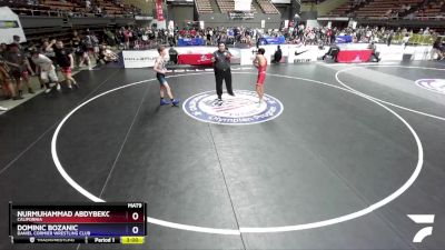 132 lbs Cons. Semi - Dominic Bozanic, Daniel Cormier Wrestling Club vs Nurmuhammad Abdybekov, California