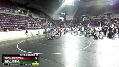 88 lbs Cons. Round 4 - Kaiden Starkovich, Black Fox Wrestling Academy vs Dublin Scholz, Bennett Wrestling Club