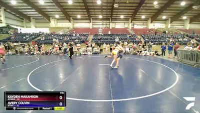 116 lbs Round 1 (8 Team) - Kayden Makamson, Alaska vs Avery Colvin, Utah 2