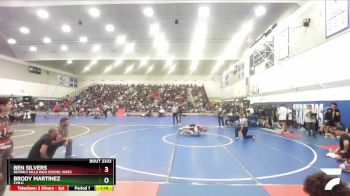 150 lbs Champ. Round 2 - Ben Silvers, Beverly Hills High School Wres vs Brody Martinez, Cvbjj