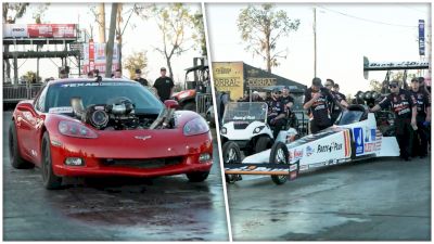 Clay Millican's Top Fuel Dragster Vs. Cleetus McFarland's Corvette