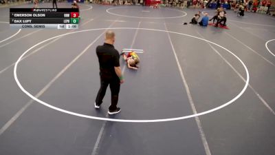 8U - E Cons. Semis - Emerson Olson, Rum River Wrestling vs Dax Luft, LeVici Prep