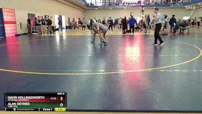 174 lbs Cons. Round 2 - Gavin Hollingsworth, Alvernia University vs Alan DeVries, York (PA)