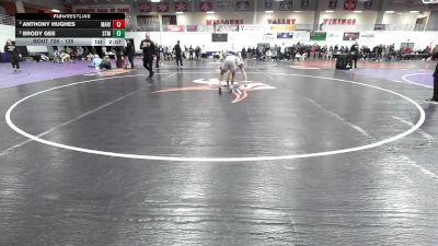 125 lbs Semifinal - Anthony Hughes, Marian University (IN) vs Brody Gee, University Of Saint Mary (KS)