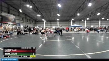 100 lbs Quarterfinal - Jakobe Valle, Homedale vs Angel Treyes, Jerome Middle School