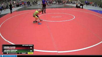 45 lbs 1st Place Match - Jayden Crisman, Oregon City Kids Club vs Henrik Olson, Salem Elite Mat Club