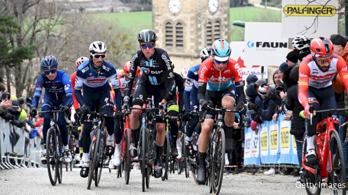 Riders climb in the 2023 Drôme Classic - Bardet Alaphilippe