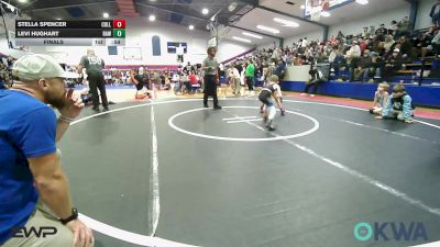 52 lbs Final - Stella Spencer, Collinsville Cardinal Youth Wrestling vs Levi Hughart, Raw Wrestling Club