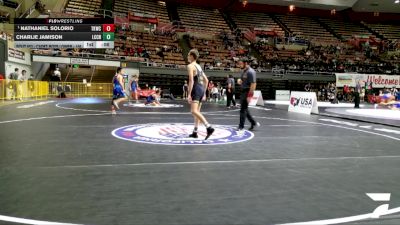 Cadet Boys Lower - 106 lbs Champ. Round 2 - Gabriel Martinez, Vacaville High School Wrestling vs Cooper Hayden, La Costa Canyon High School Wrestling