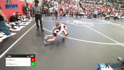 70 lbs Semifinal - Kai Bass, Grove Takedown Club vs Daxton Perry, Blackwell Wrestling Club