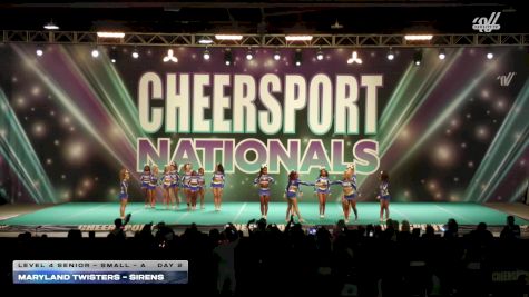 Maryland Twisters - Sirens [2026 L4 Senior - Small - A Day 2] 2026 CHEERSPORT National All Star Cheerleading Championship