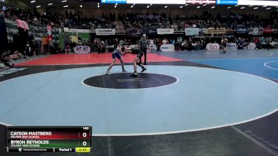 140 lbs Cons. Round 1 - Cayson Mastberg, Palmer High School vs Byron Reynolds, Colony High School