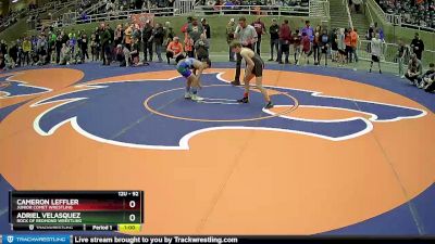 92 lbs Champ. Round 1 - Adriel Velasquez, Rock Of Redmond Wrestling vs Cameron Leffler, Junior Comet Wrestling