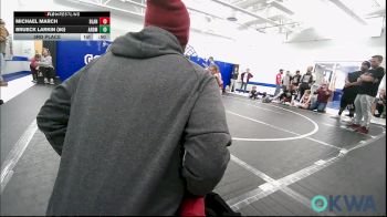 80/85 lbs 3rd Place - Michael March, Blanchard Wrestling Club vs Brueck Larkin (80), ARDMORE TAKEDOWN CLUB