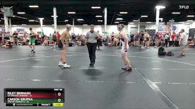 138 lbs Round 1 (4 Team) - Riley Bernash, U2 Upstate Uprising vs Carson Krupka, Grease Monkey`s