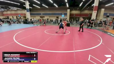 190 lbs Cons. Round 5 - Brock McKnight, Cardinal Wrestling Club vs Jackson Peltier, Hillcrest High School Wrestling