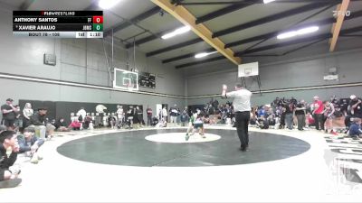 108 lbs Champ. Round 1 - Anthony Santos, Farmersville Falcons vs Xavier Araujo, John Barrett Middle School