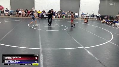 87 lbs Quarters & 1st Wb (16 Team) - Maurice Worthy, New Jersey vs Riley Crandall, Pennsylvania Red