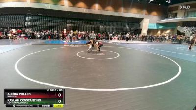 110 lbs Cons. Round 3 - Kaylah Constantino, Centennial/Corona vs Alexia Phillips, Rio Vista