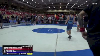 113 lbs Cons. Round 2 - Geronimo Hernandez, TX vs Chaz Mitchell, MO