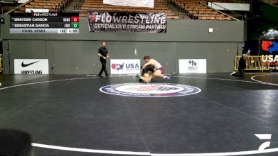 Junior Boys - 150 lbs Semis - Brayden Carson, Sunkist Kids Monster Garage vs Sebastian Garcia, Junipero Serra High School Wrestling