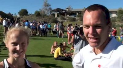 Stanford's Kathy Kroeger after kicking to victory at 2012 Pac 12 XC Championships