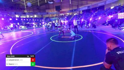 102 lbs Quarterfinal - Josiah Lesperance, Juggernaut WC vs Xzavier Saenz, ReZults Wrestling