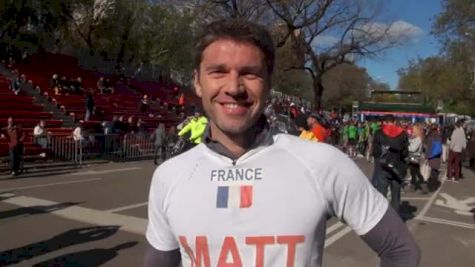 Matt with family who traveled from France to watch him run